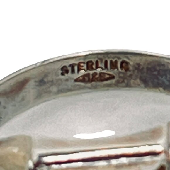 Vintage Clark and Coombs Sterling Silver Turquoise Men’s Ring (R359) - Picture 6 of 7